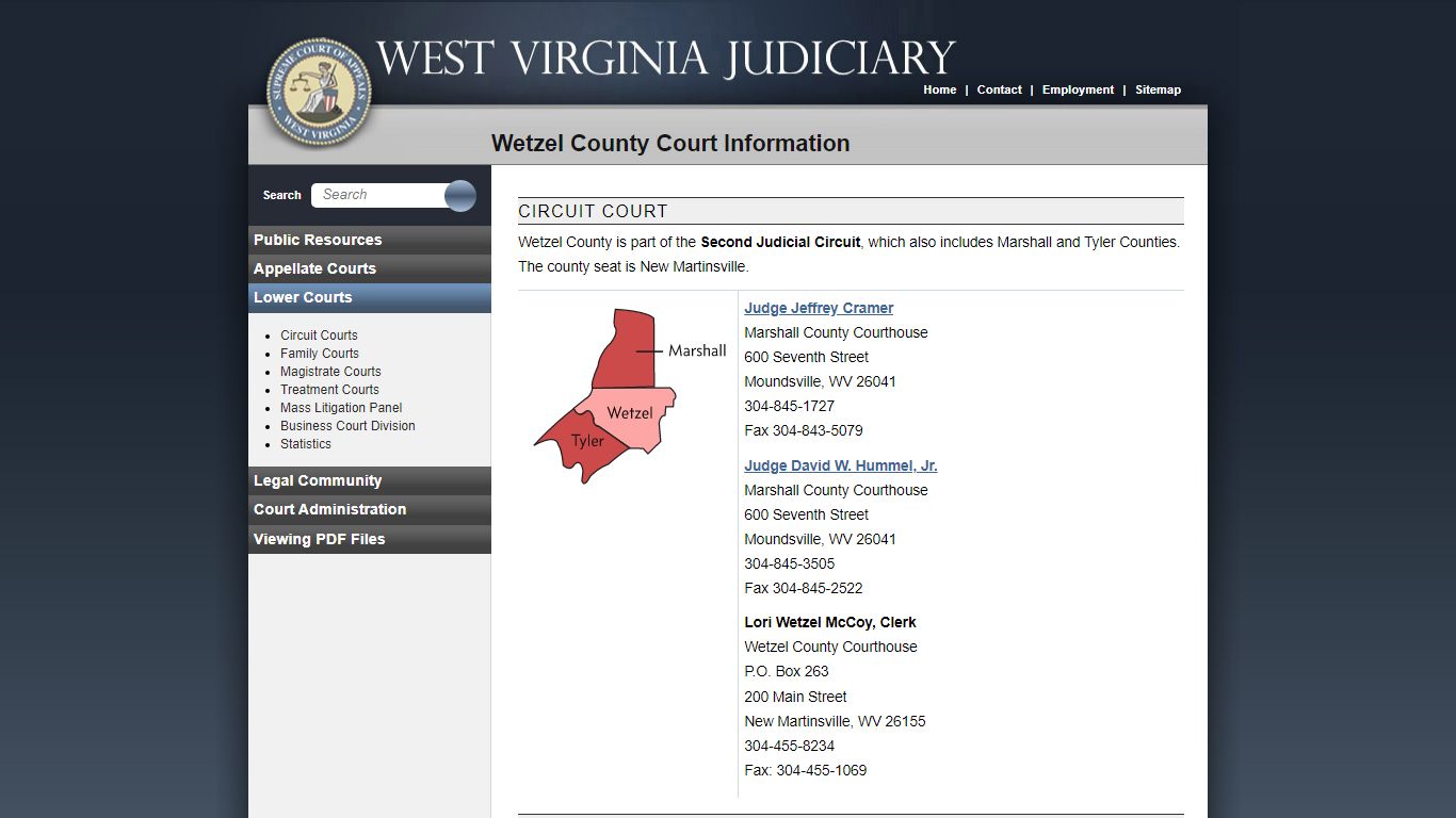Wetzel County Court Information - West Virginia Judiciary - courtswv.gov